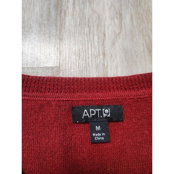 Apt. 9 Merino Wool Blend V Neck Sweater Maroon Argyle Long Sleeve Mens Sz M - Picture 3 of 6